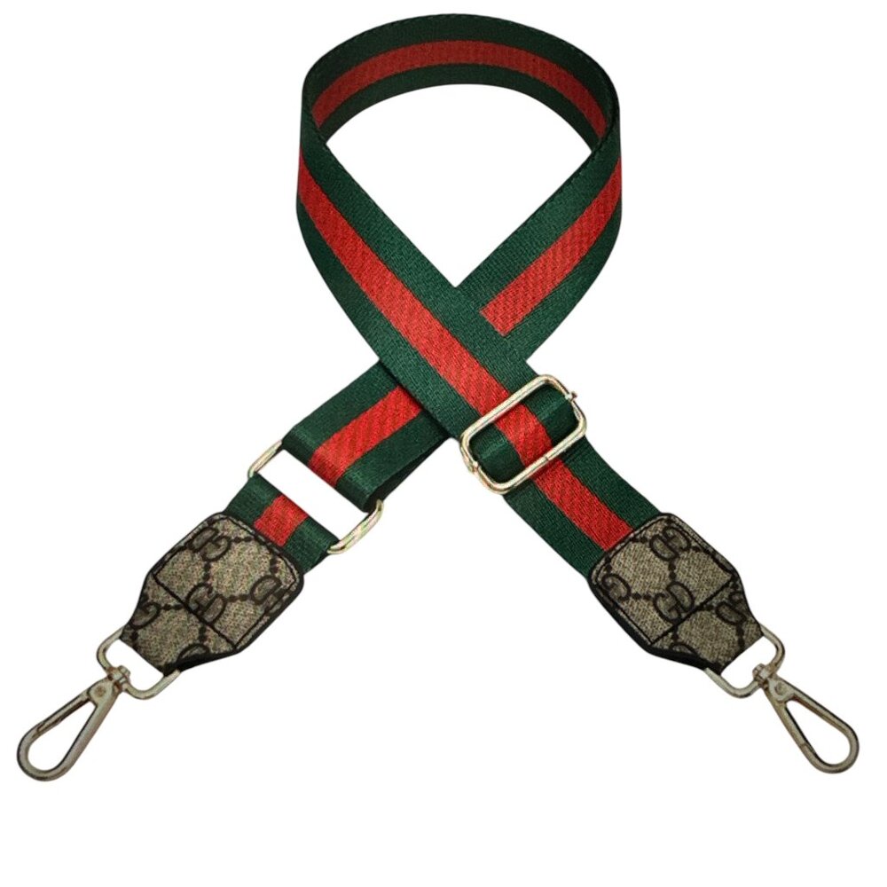Replacement Strap Green/Red Canvas (GD) For Crossbody or Shoulder Bags